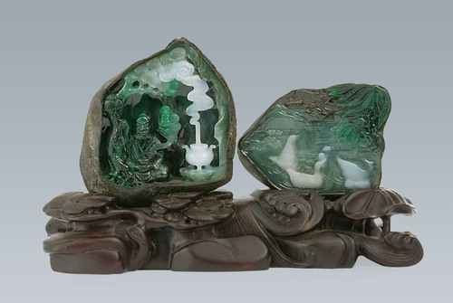 郭石林-08银奖-翡翠《心中有佛_春江水暖鸭先知》