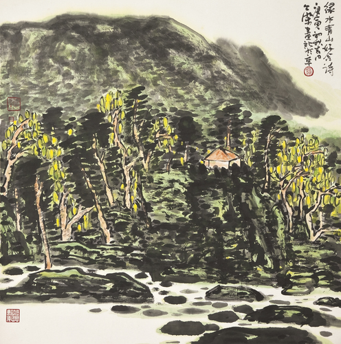 《绿水青山好含诗》68X68,2010年