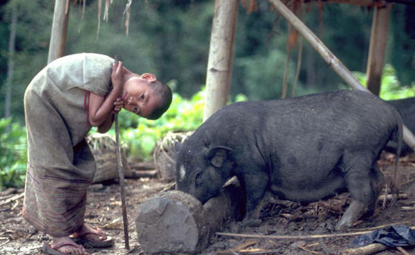 泰国隐世村落照片曝光 儿童抽烟玩步枪 4