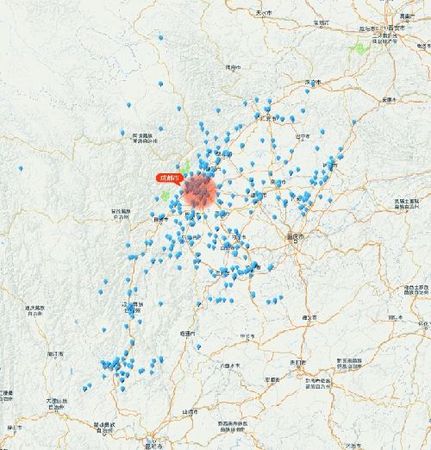 　此为全四川分布图，成都市详细信息可登录四川省环保厅网站 制图 邬艺