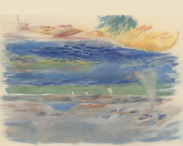 船Boat 水彩画watercolor版画