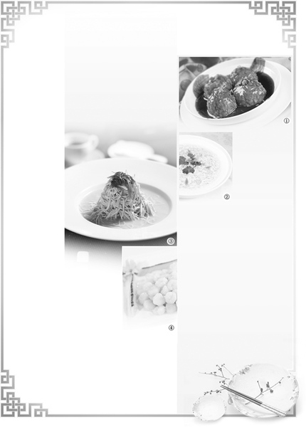 图①：红烧狮子头。