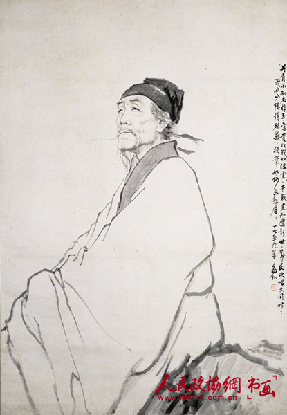 杜甫-132cmx91cm-纸本水墨-1948年-中国国家博物馆藏_副本