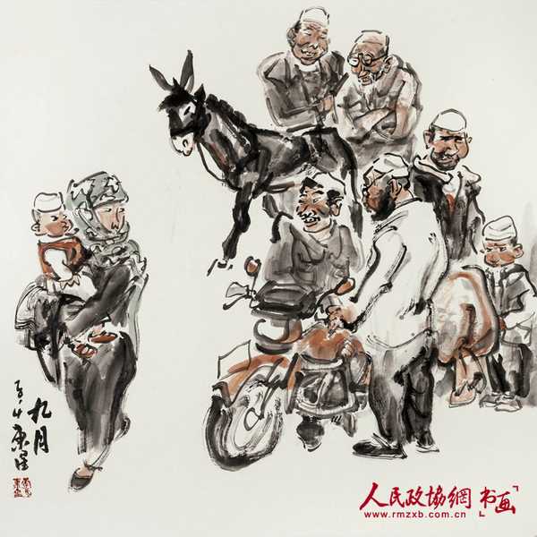 《九月》纸本水墨68×68厘米 2014年 李东星_副本