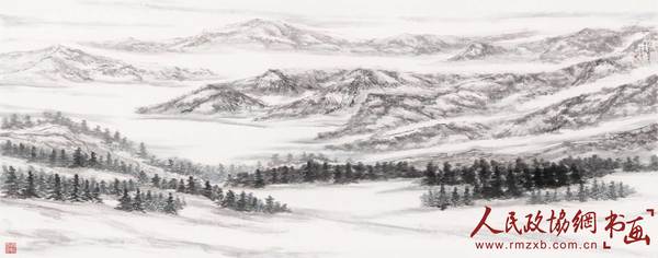 更疑天路近，梦与白云游（癸巳143x363cm）