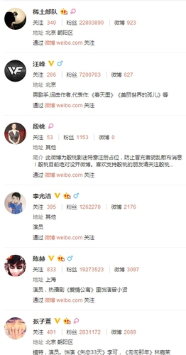 卓伟的关注列表，你怕了吗？