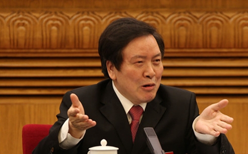 河北省委书记周本顺在河北团组开放日发言。杨茜 摄_副本_副本