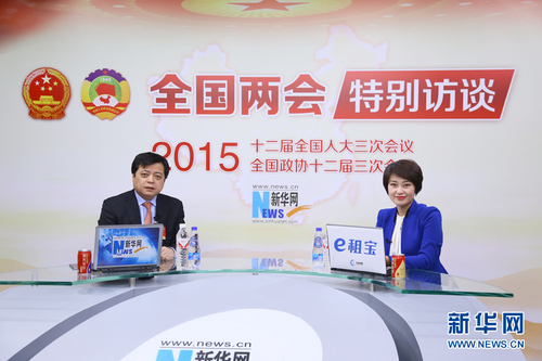 2015年3月10日，全国政协常委、正泰集团董事长南存辉作客新华会客厅。新华网 贾振 摄