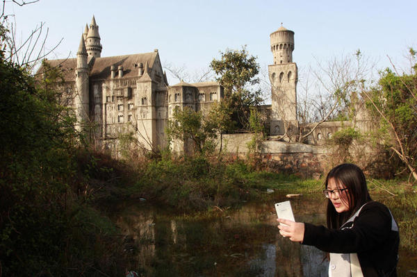 图为市民自拍。