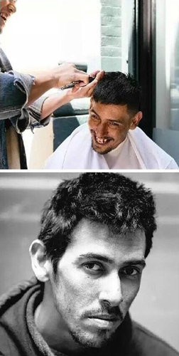 　这位剪完发后就像电影明星。