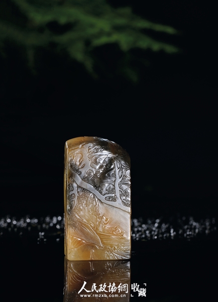 林清卿作?田黄石秋江送归图薄意扁章++福建东南2015春拍_副本