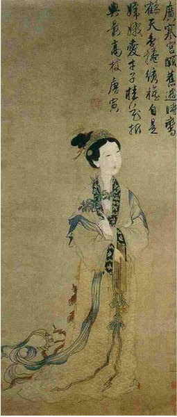 唐寅《嫦娥执桂图》