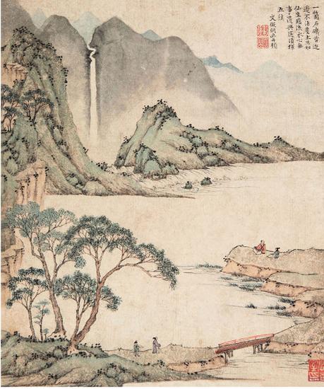 文徵明《携琴访友图》。明代士人的艺术是非常日常化的