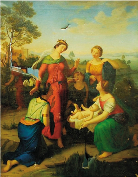 发现摩西 19世纪上半叶 95×76cm（修复前）