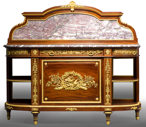 法国 路易十六风格铜鎏金装饰桃花芯木餐台