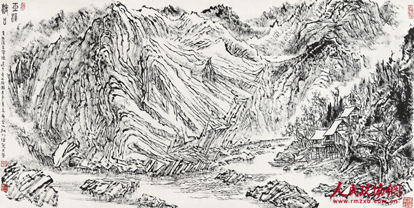 张仃《巫溪渡口》_副本