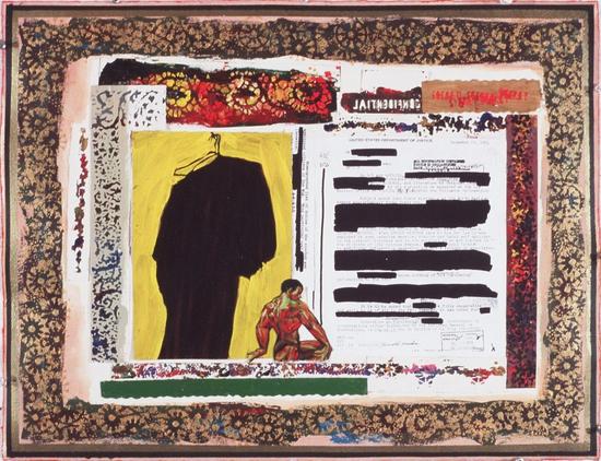 阿诺德·梅施（Arnold Mesches）《FBI档案5》（2001） 图片：Courtesy of the artist and Life on Mars Gallery， Brooklyn， New York。