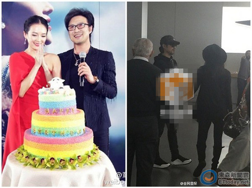 章子怡挺浑圆孕肚外出被拍汪峰在旁照样抽烟（图）