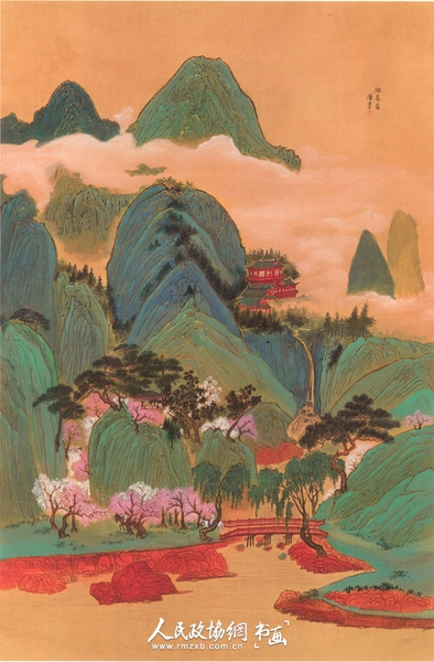 潘素临摹的《游春图》。_副本