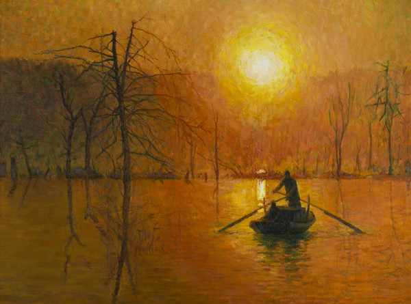 乌苏里江的朝阳.2006年（80cmX60cm） 王还霆