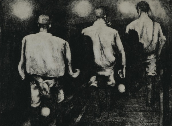 谭平版画《矿工》系列之一