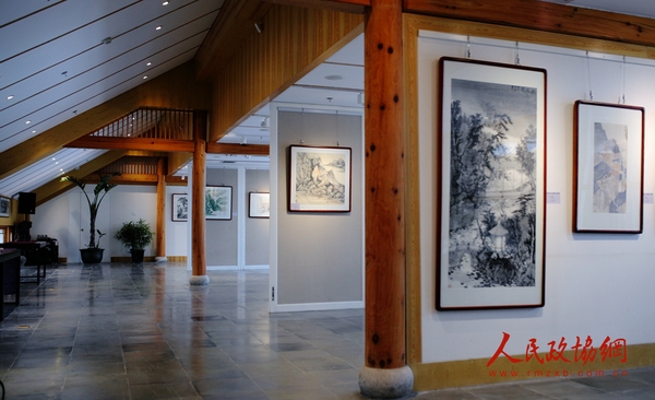 “学院风骨——中国画四人作品展”展厅