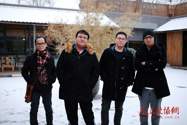 四位参展艺术家欧阳波、马圣超、刘笑鸿、张大箴（从左至右）2