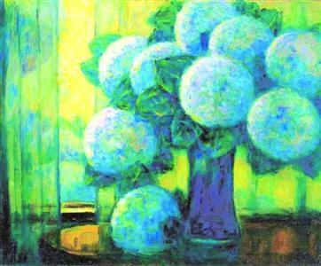 朱膺《绣球花》