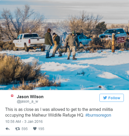 一名闯入者发推特，并上传了一张现场照