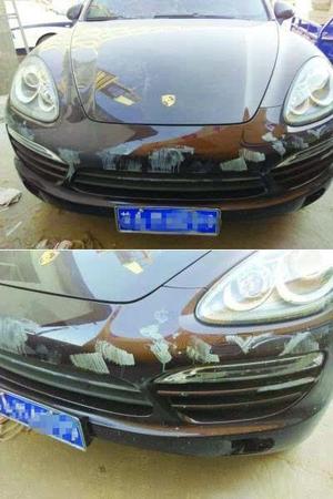 2014年12月,南京一位三岁小男孩因为父母忙于工作,无人照看,将停在门口的一辆价值百万的保时捷卡宴刷成花脸,包括汽车前保险杠、车灯、侧面及尾部都被刷上油漆,之后车主报警。据4S店报价,被油漆污染部位重新做漆的话,价格可能高达8万元。