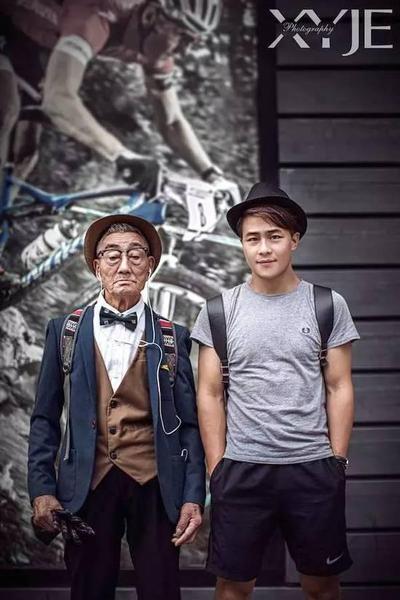 酷毙了！孙子给85岁爷爷拍了一组街拍照