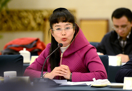 006A全国政协京昆室成立30年座谈会现场全国政协委员、京昆室委员孙萍委员发言