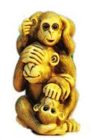 三不猴的来历一说缘自佛家典故，表现佛教超然处世的思想境界；另一说缘自论语：“非礼勿视，非礼勿言，非礼勿听?！? border=