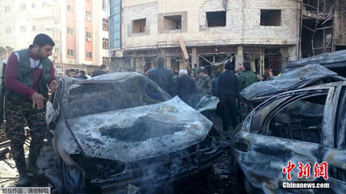 资料图：当地时间2016年1月31日，叙利亚大马士革，大马士革南郊发生连环爆炸袭击事件，造成至少45人死亡、110人受伤。