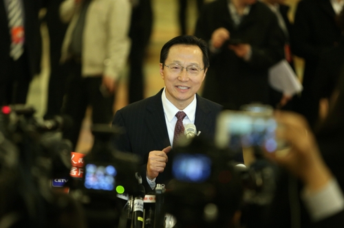 农业部部长韩长赋接受记者采访 农业部部长韩长赋接受记者采访