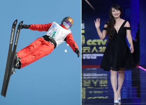 新华社照片，北京，2016年3月7日
    （体育·专题）（6）女汉子和女神：只是一件礼服的距离
    她们是女汉子，在赛场上纵横驰骋；她们也是女神，在舞台上妩媚摇曳。对于她们来说，女汉子和女神之间也许只是一件礼服的距离。2016年三·八妇女节来临之际，我们用一组图片展示赛场上那些女汉子变女神的各自风采。
    左图：2009年2月22日，中国选手李妮娜在第24届世界大学生冬季运动会自由式滑雪女子空中技巧比赛中。
    右图：2016年1月24日，李妮娜出席“2015CCTV体坛风云人物年度评选”颁奖典礼。
    新华社发
    