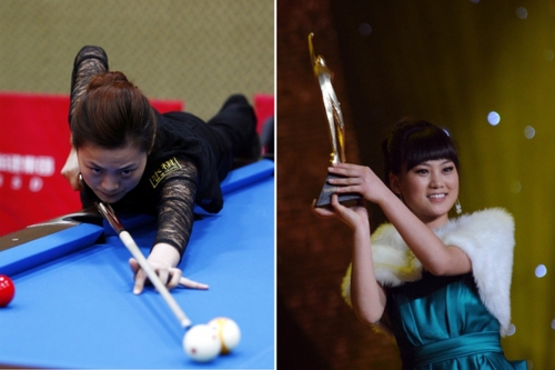 新华社照片，北京，2016年3月7日
    （体育·专题）（23）女汉子和女神：只是一件礼服的距离
    她们是女汉子，在赛场上纵横驰骋；她们也是女神，在舞台上妩媚摇曳。对于她们来说，女汉子和女神之间也许只是一件礼服的距离。2016年三·八妇女节来临之际，我们用一组图片展示赛场上那些女汉子变女神的各自风采。
    左图：2011年4月29日，中国选手刘莎莎在世界九球北京公开赛中。
    右图：2010年1月16日，刘莎莎在“2009CCTV体坛风云人物年度评选”颁奖典礼中获得最佳非奥项目运动员奖。
    新华社发
    