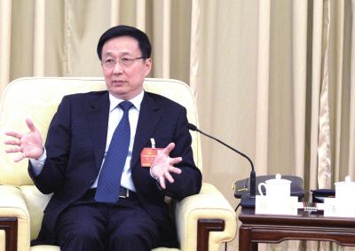 上海市委书记韩正答记者问。京华时报记者陶冉摄