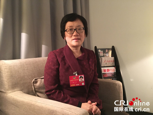 政协委员孙洁接受采访 赵春晓摄