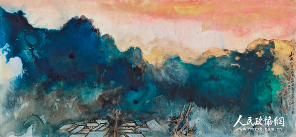 张大千 《阿里山晓色》