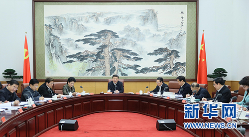 3月18日，中共中央总书记、国家主席、中央军委主席习近平在中南海主持召开会议，专题听取北京冬奥会和冬残奥会筹办工作情况汇报并作重要讲话。新华社记者 兰红光 摄