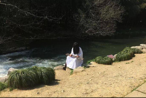 28日，网友发帖称，在植物园内锻炼时，突然看见有个穿白衣留长发的人，端坐在水边抚琴。大白天遇到这诡异景象，吓得想把他一脚踢进水里。网友戏称也许人家刚好在河边洗了头，正在晒头发呢。