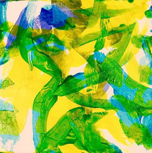 小刀的单幅作品最高曾卖出了200美元，图为小刀一副命名为“金色忧郁”的画作。（网页截图）