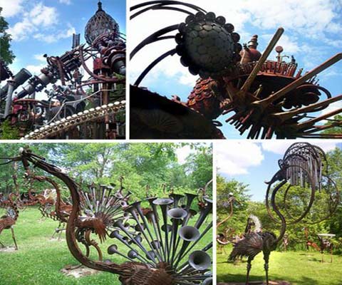 垃圾再利用创意点子：回收废品户外艺术走廊