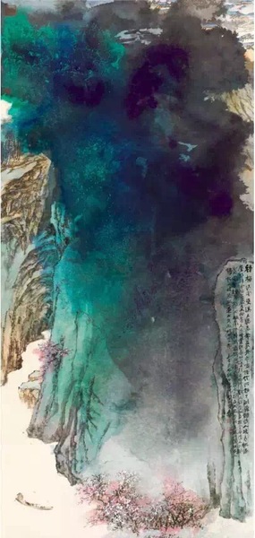 张大千 《桃源图》 1982年 泼墨泼彩纸本，209×92.2cm