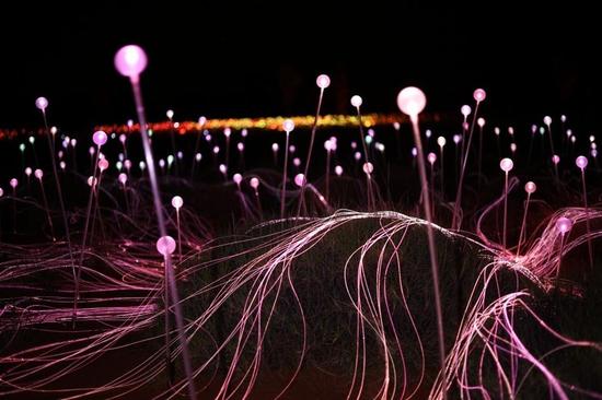 　　这个作品的灵感来自于芒罗1993年的乌卢鲁之行?！澳隳芨惺艿皆谡飧龅胤接猩衿娴亩?。你甚至感觉到在地下好像有电的存在，”芒罗说。