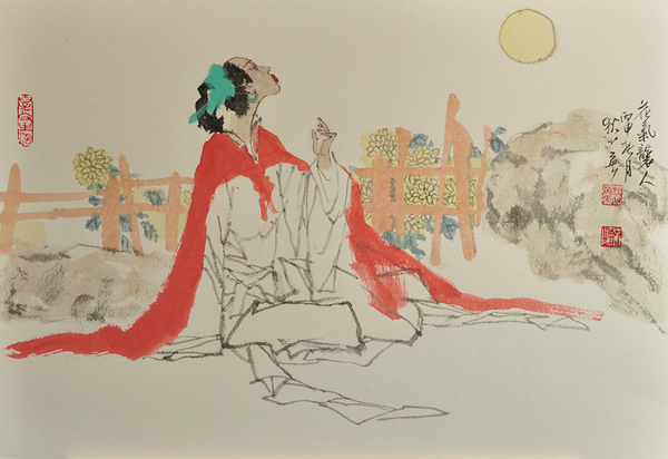 7、《花气袭人》，狄少英，45x65cm，纸本设色，2016