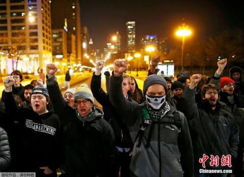 资料图：美国弗格森事件以来，美国多次因种族问题爆发示威游行。