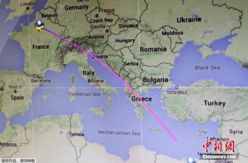 图为埃航MS804航班飞行路线图。