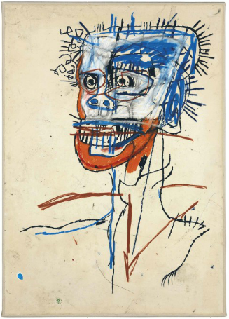 让-米歇尔·巴斯奎特（Jean-Michel Basquiat），《无题，狂人头像》（Untitled，Head of Madman），1982 图片：Courtesy Sotheby`s